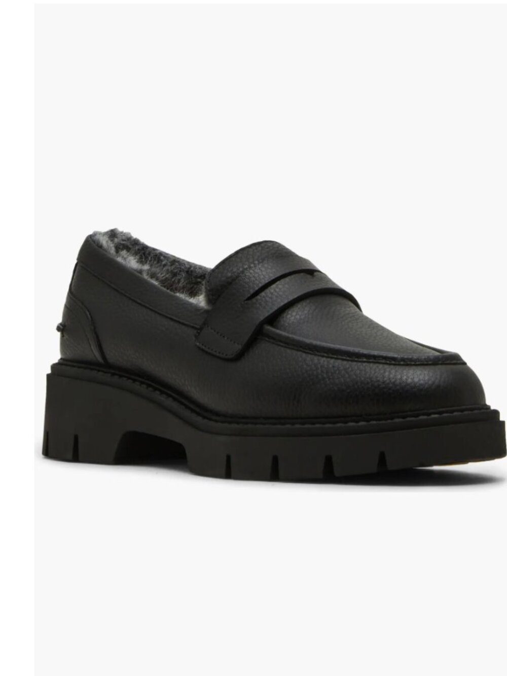 NEW $140 BLONDO Kimora Waterproof Platform Penny Loafer Black Leather SZ-8.5